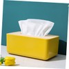 WOONEKY 1pc Yellow Wood Tissue Box Cover Removable Napkin Case