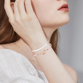 GROVBLE Pack of 4 Friendship Bracelets, Friendship Bracelet, Butterfly, BFF Bracelets for 2, Adjustable Strand, Bracelet for Good Friends, Stainless Steel