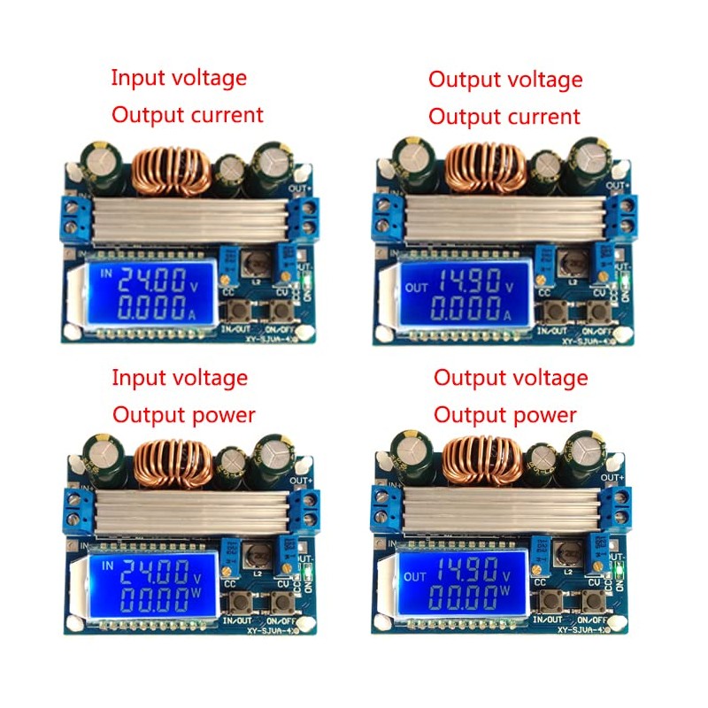 TECNOIOT 2pcs 35W DC 5.5-30V to 0.5-30V LCD Display Step