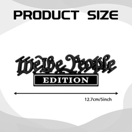 Pvotawp We The People Decal Classic We The People Edition Emblems, Metal Car Decals Edition Truck Emblem Adhesive, 3D Tailgate Letters Decoration Labels Car Badges Bumper Funny Sticker(Black/White)