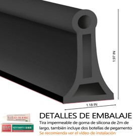 TYEGDAVD Barrera de Agua 2M, Presa de Agua para Ducha 5X3CM, Material de Silicona, Viene Con Dos Botellas de Caucho de Silicona