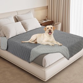 PICK FOR LIFE Dog Blanket Waterproof Washable Dog Blanket Reversible Soft Puppy Blankets for Bed Sofa Car Grey (1 Pack, 172 x 208 cm)