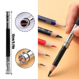 OTKARXUS Pencil Extenders, 8 Pieces Double Head Adjustable Pencil Extension, Metal Pencil Extension, Pen Extension for Pencil, Stationery, School, Office Supplies,