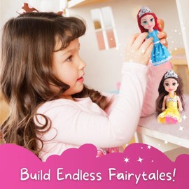 Liberty Imports Little Royal Princess Toddler Dolls with Dresses, Girls Imaginative Pretend Play Small Dolls Party Favors Collection (Princess)