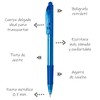 Pentel BK417-C Bolígrafo Wow, Retráctil BK417-C, Punta Fina con Grip,