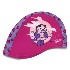 Speedo Pink Printed Polyester Swimming Cap 2-6 Years, Aria Miami Lilac/Sweet Taro