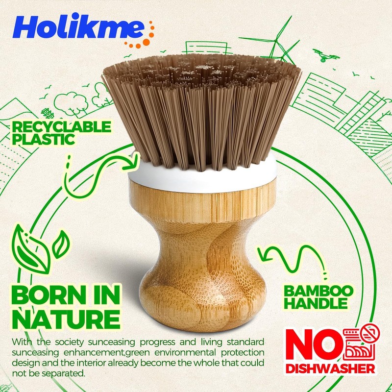 Holikme Kitchen Brush, Vegetable Brush, Mushroom and Vegetable Cleaning Brush