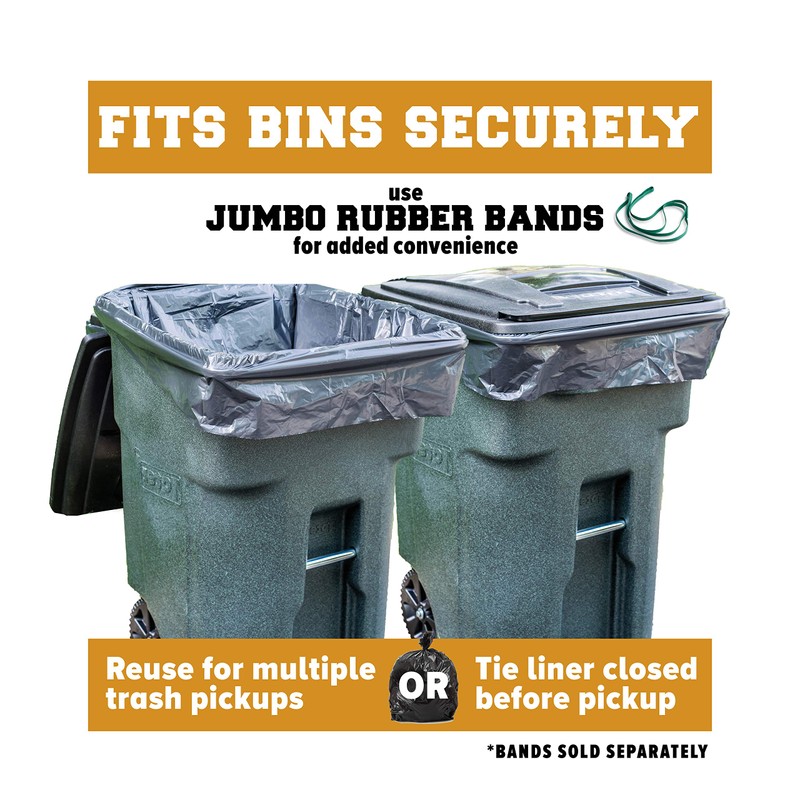 Plasticplace 95-96 Gallon Heavy Duty Trash Bags, Garbage Bags, Puncture-Resistant,