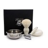 Mens Shaving Gift Set Includes Safety Razor, Pure White Badger