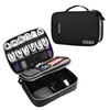 Gocokia Double Layer Electronic Accessories Organizer, Handle Waterproof Travel Cable Organizer Portable Gadget Bag Carry Pouch for pad mini,Hard Drives, Power (L, Black)