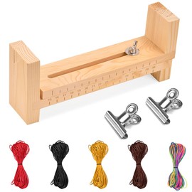 CAREDGO Jig Bracelet Maker Wooden Bracelet Manufacturer Adjustable Jig Bracelet Maker Paracord Bracelet Maker Kit Paracord Jig Bracelet Kit with 5 Roll Braided Yarn and 2 Clips for DIY