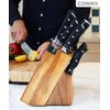 Coninx Universal Knife Block with Built-In Sharpener – 15-Slot Acacia