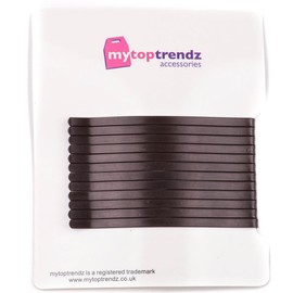 Mytoptrendz® 12 Pcs Extra Long Jumbo Bobby Hair Pins Curved Metal Hair Clips for Women Girls Long Thick Short Hair Accessories(Brown-80mm)