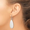 925 Sterling Silver Shepherd hook White Dyed Jade Earrings 48x15mm