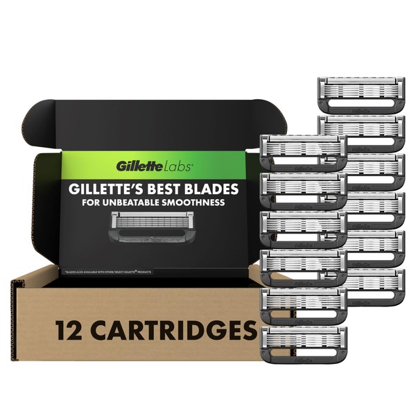 GilletteLabs Razor Blade Refills, 12ct Razor Cartridges, Razor Refills for