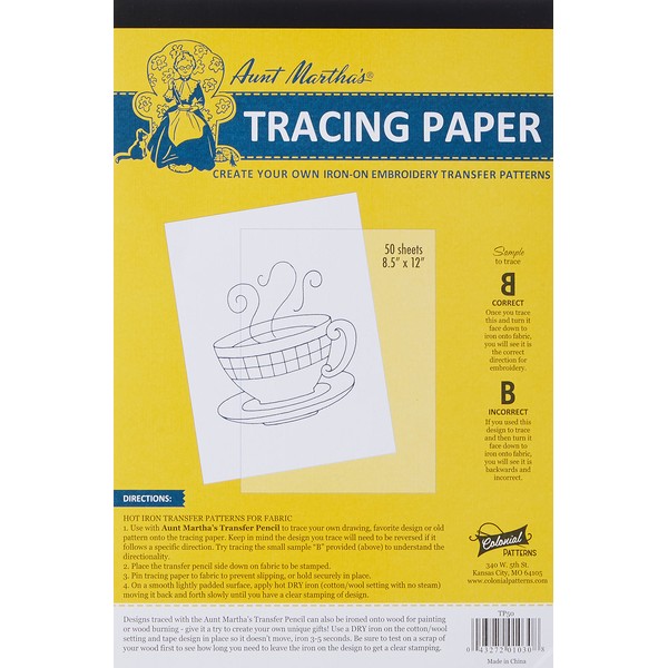 Aunt Martha's 8.5-Inch by 12-Inch Tracing Paper, 50-Sheet