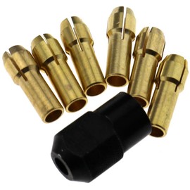 SING F LTD 7pcs 1.0/1.6/2.0/2.4/3.0/3.2mm Brass Drill Chucks Collet Bits Shank Rotary Tools