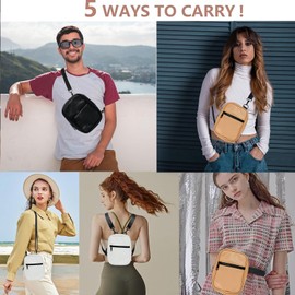 ANPTER Cross Body Bag Women Men Small Shoulder Handbag PU Leather Crossbody Purse Over Side Pouch with Card Slots 2 Adjustable Strap for Ladies Girls(Crossbody Bag for White)