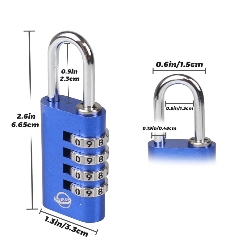 SISAV Combination Lock,4 Digit Gym Combination Padlock for School Lockers,Toolbox,Fence