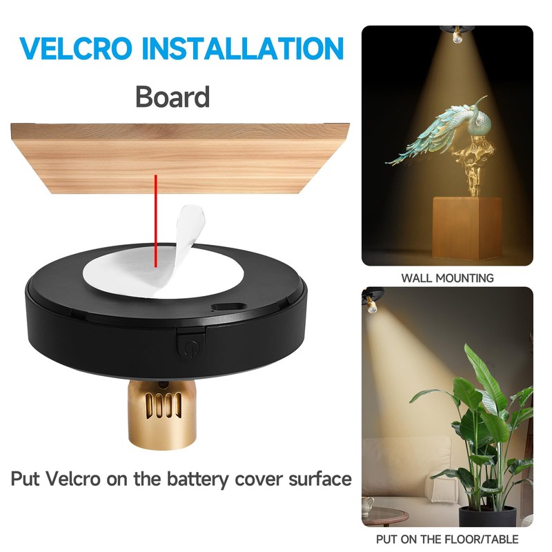Spotlight Battery Operated, Wireless LED Spot Light, Dimmable 5000mAh Recharging