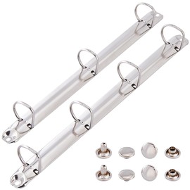 GORGECRAFT Pack of 2 Metal A4 Size 3-Ring 4-Ring Binding Mechanism Replacement Set Steel Loose Leaf Binder D-Rings Leaf Binding Combs Combs for Organisers DIY Planner School Document Organisation