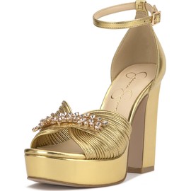Jessica Simpson Women's Anissia Platform Sandal, Gold, 5.5