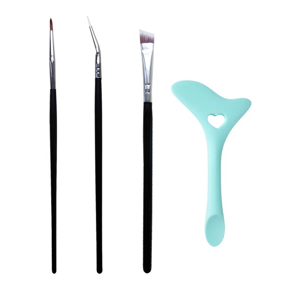 DogieLyn Slanted Ultra Thin Winged Eyeliner Brush Silicone Eye Liner Stencils Makeup Aid,Angled Eyeliner Brush Slanted-Small Thin Winged Liner Eyeshadow Eyebrow Tool (blue-3)
