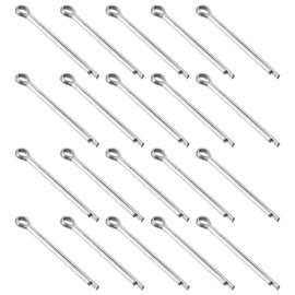 sourcing map 50Pcs 4mmx50mm Zinc-Plated Carbon Steel Cotter Pin, Split Pin Fastener Clips Split Cotter for Household Appliances, Sports Equipment, Car Mechanics Repair (White)