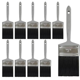 Wesquer 3 Inch Paint Brush (10 Pack) Wide Wall Paint Brushes for Walls, Ceilings, Fences & Exterior Surfaces, Professional Polyester Bristles, Corrosion‑Resistant Ferrule & Durable Plastic Handle