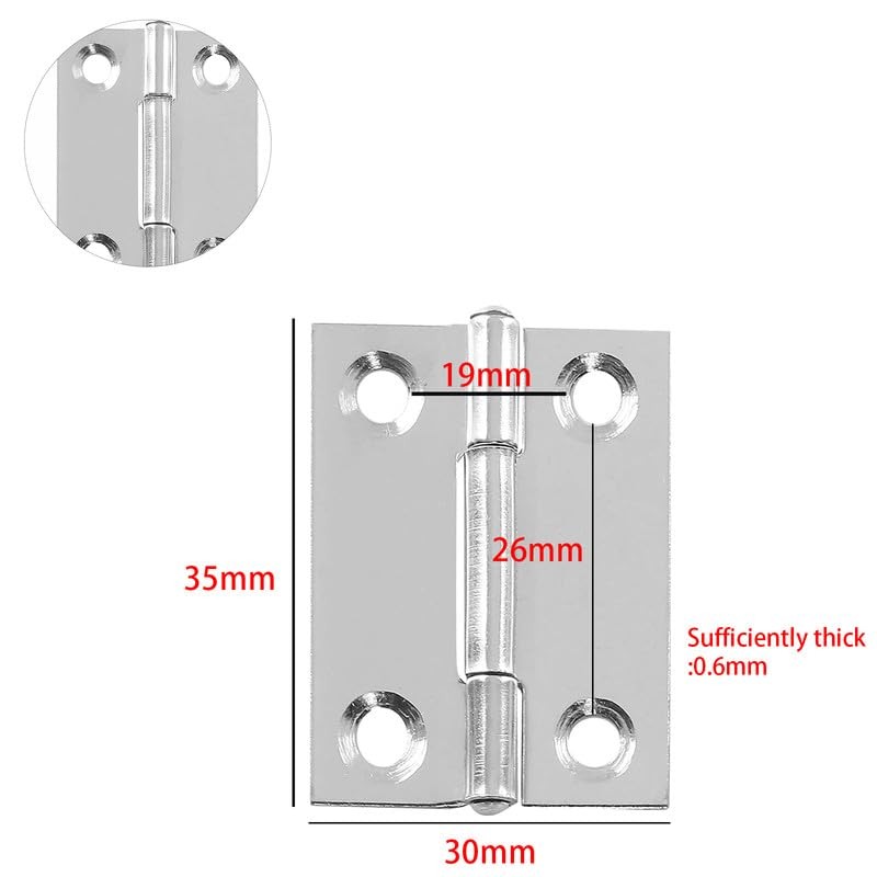 4Pcs Door Hinges,1.5inch Stainless Steel Folding Hinges,Heavy Duty Door Hinge,for