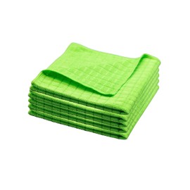 renideo Professional Microfibre Cloths - Premium Microfibre Cloth for Cleaning and Polishing, for Interior Cleaning and Outdoor Cleaning, Streak-Free Shine, 40 x 40 cm, Pack of 5 (Green)