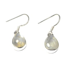 Art Gecko MOONSTONE Sterling Silver Teardrop Gemstone Earrings 925 - (MSER2903181)