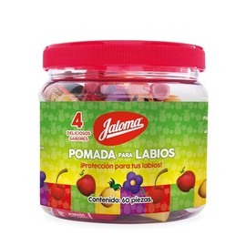 Jaloma Pomada Labial Varios Sabores Vitrolero, 60 Piezas, Pack of 1