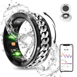Smart Ring Fitness Tracker Ring - Health Sleep Heart Rate Blood Oxygen Blood Pressure Tracker,Stress relief, fashionable style,IP68, Compatible with iOS,Android, Remote Photograph, Family Care（12#）