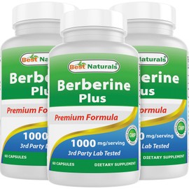 Best Naturals 3 Pack Best Naturals Berberine Plus 1000 mg 60 Capsules