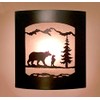 Rustic Bear and Cub with Pine Wall Sconce – Frosted