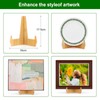 kroucoco Plate Holder Display Stand,6.8 inch Bamboo Easel Stand for