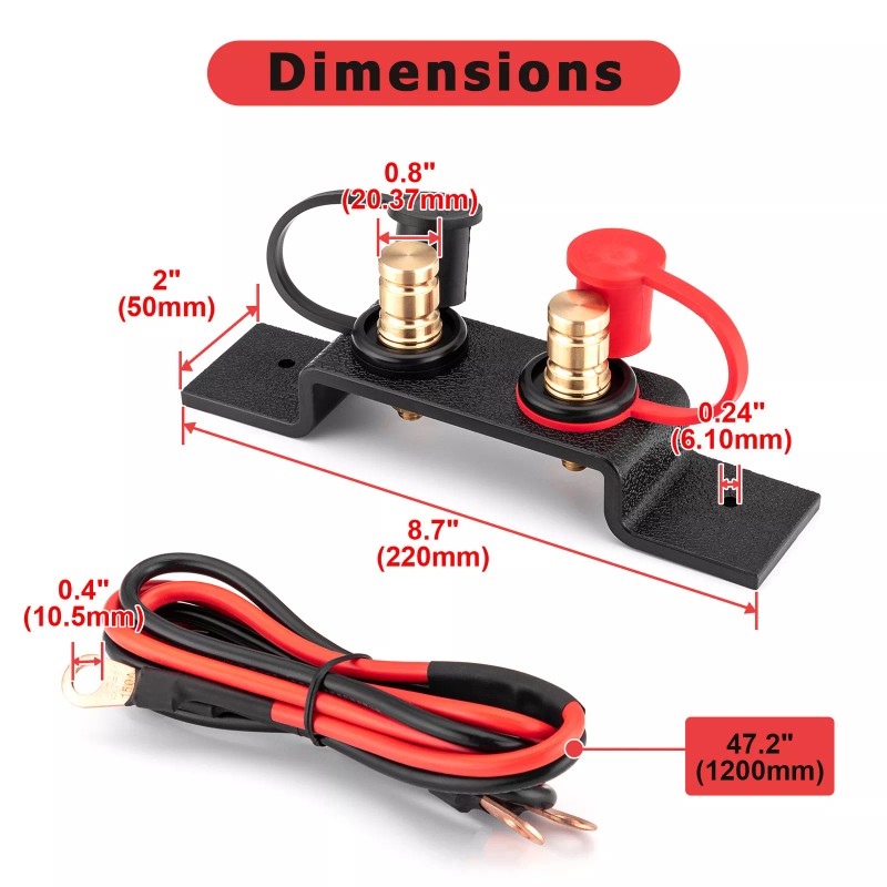 DYSO Battery Jump Post Remote Battery Terminal Relocation Kit for