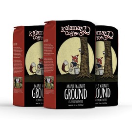 KALAMAZOO COFFEE COMPANY Maple Walnut Ground Coffee - Moonlight Maple Walnut Flavored Coffee | 12oz Bag (3 Pack)
