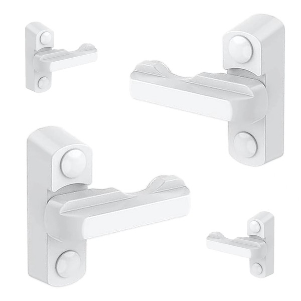 FUZVOL 4 Pieces Sash Jammer,White Zinc Cast Alloy Window Blocker,Extra