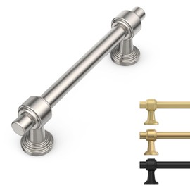 9BUILD 10 Pack 3.75 Inch Brushed Satin Nickel Kitchen Cabinet Handles Hardware Pulls for Cabinets and Drawers Zinc Alloy Cupboard Handles