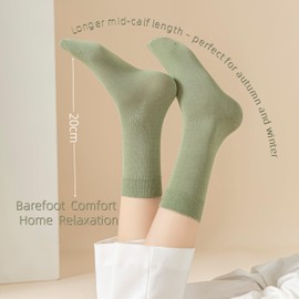Pick Ferns in March Cotton Blend Crew socks for women, Soft, Breathable & Comfortable Mid-Calf Socks for Everyday Wear (93% Cotton) - 6 Pack(3.5-8)