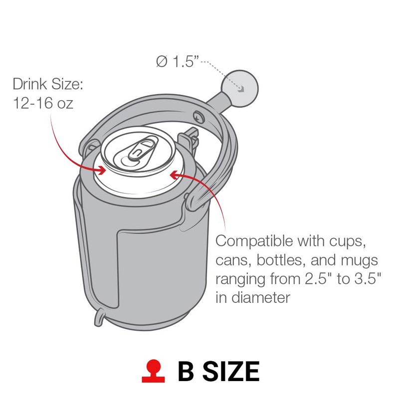 Ram Mount Self-Leveling Cup Holder with 1-Inch Ball and Cozy,