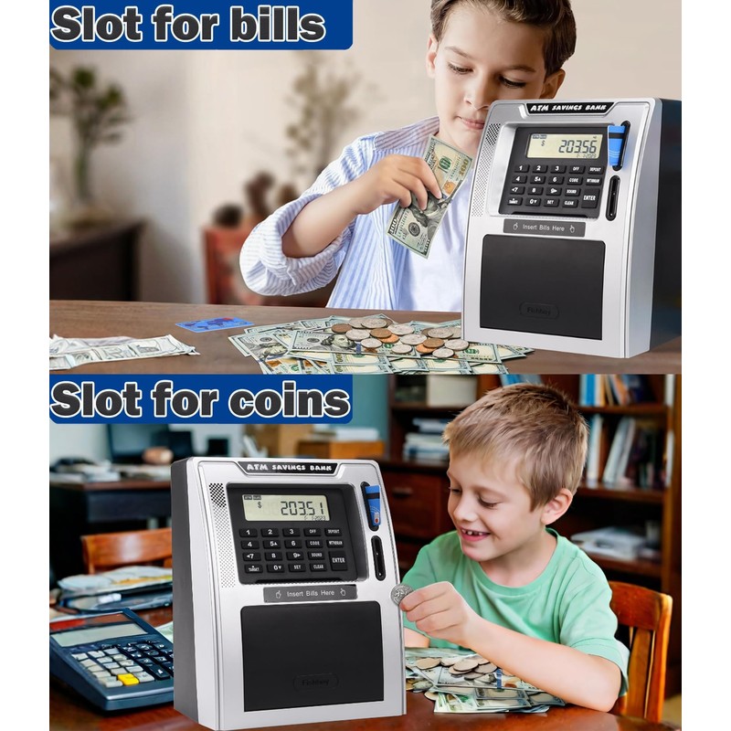 Fishboy Talking ATM Piggy Bank for Kids with Dual Debit