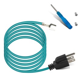 DZQPPC Shielded Ethernet Patch Panel Bond Ground Extension Cord –14AWG (Y-Terminal 6.5FT) for NEMA 5-15P 3 Prong Plug Ethernet Bond & Ground Adapt