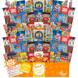 Snack Box Care Package (100 Count) Variety Snacks candy Gift Box - College Students,Back to school Military, Work or Home - Chips Cookies & Candy! Sweet Choice