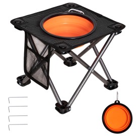 KingCamp Elevated Dog Bowl Stand with Collapsible Travel Feeder for Medium Large Dogs