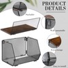 Teenyyou 2 Pack Stackable Metal Mesh Storage Basket with Wood