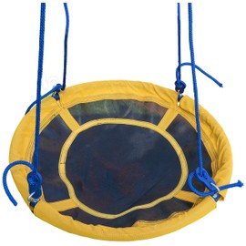 Sportspower 2 Person Flying Saucer Swing Platform with Heavy Duty Straps for Hanging, Yellow/Blue/Black (MSC-5276)