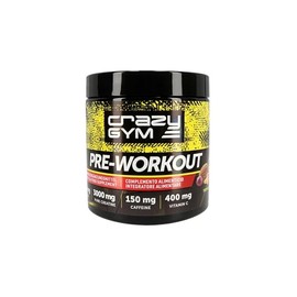 Crazy GYM Pre-Workout - Dietary Supplement with Creatine, Caffeine, Ginseng and Rose Root Extracts, Vitamins C, E, B1, B2, Niacin - (30 Servings) - Pleasant Taste (Tropical Fruits)